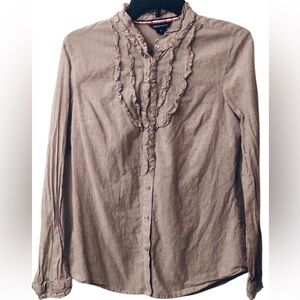 Striped Button-Down Shirt by Moda International Size M —#075